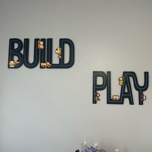 Hobby Lobby Navy Blue 'Build Play' Truck Wall Decor